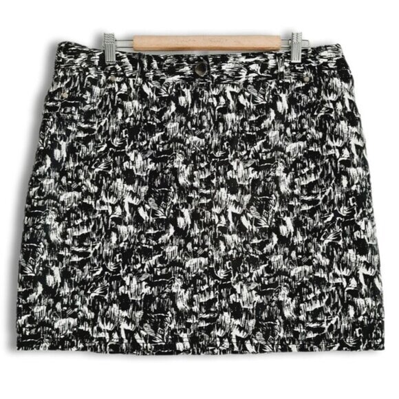 Reitmans Pants - REITMANS / Skort B&W Mini Skirt Style w/ Pockets Abstract Pattern Sz 14